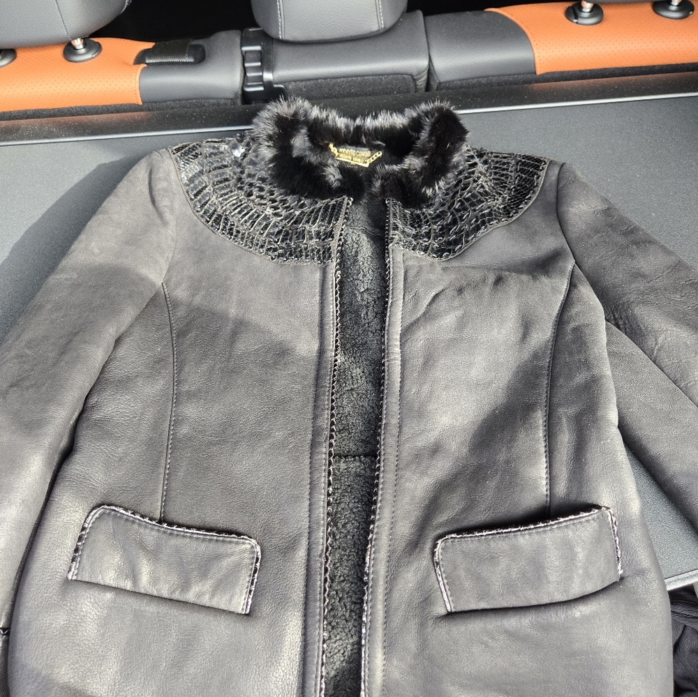 Leather Roberto Cavalli jacket